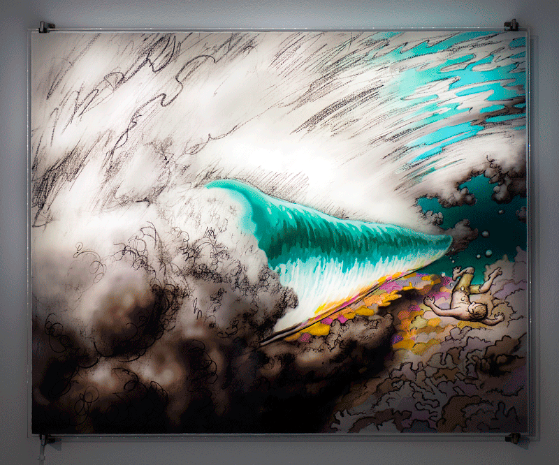 2012, Acrylic, wood, steel and LED-lights, 70,5 x 57,5 cm.